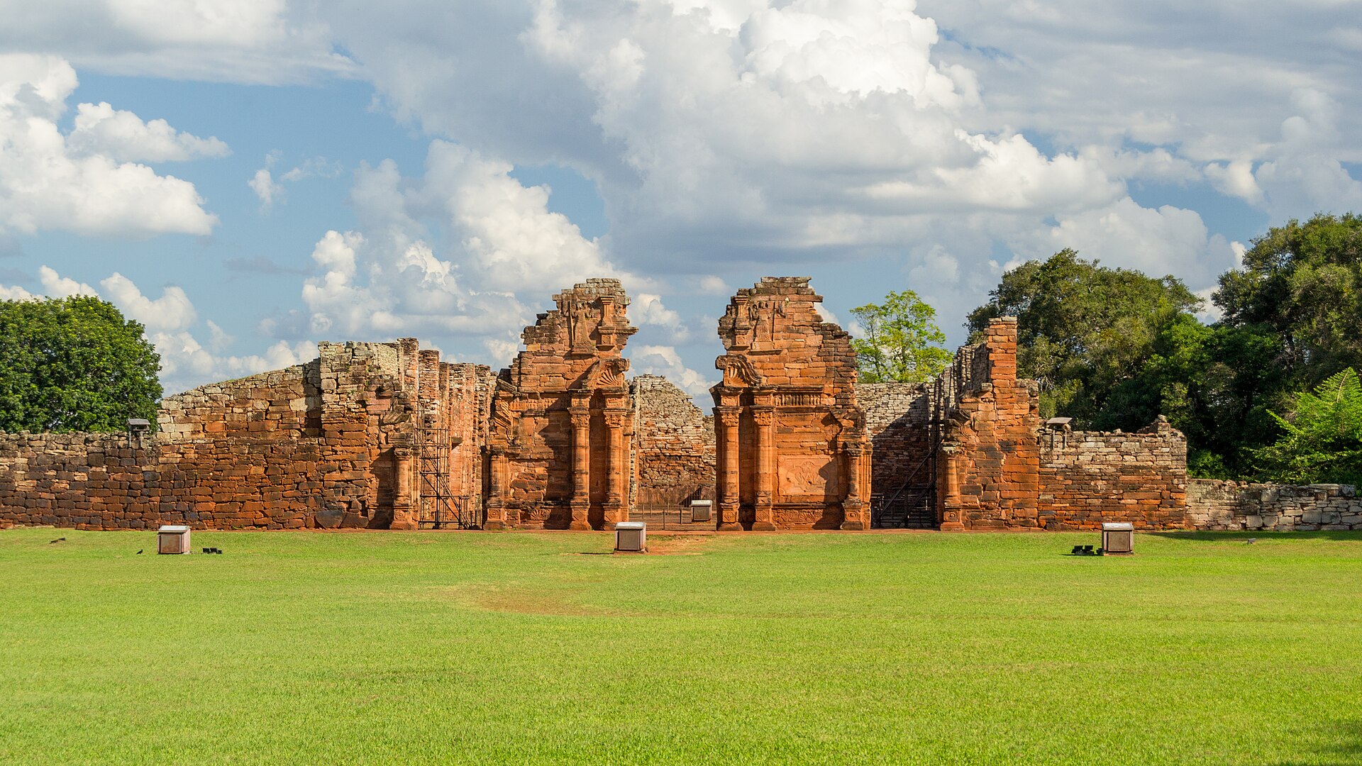 Red stone at the Jesuit Missions of Misiones